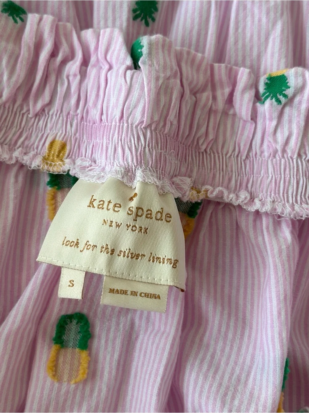 Kate Spade Pink Pineapple Off-Shoulder Dress